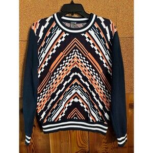 Sweaty Betty Geometric Sweater - Navy, Orange, White